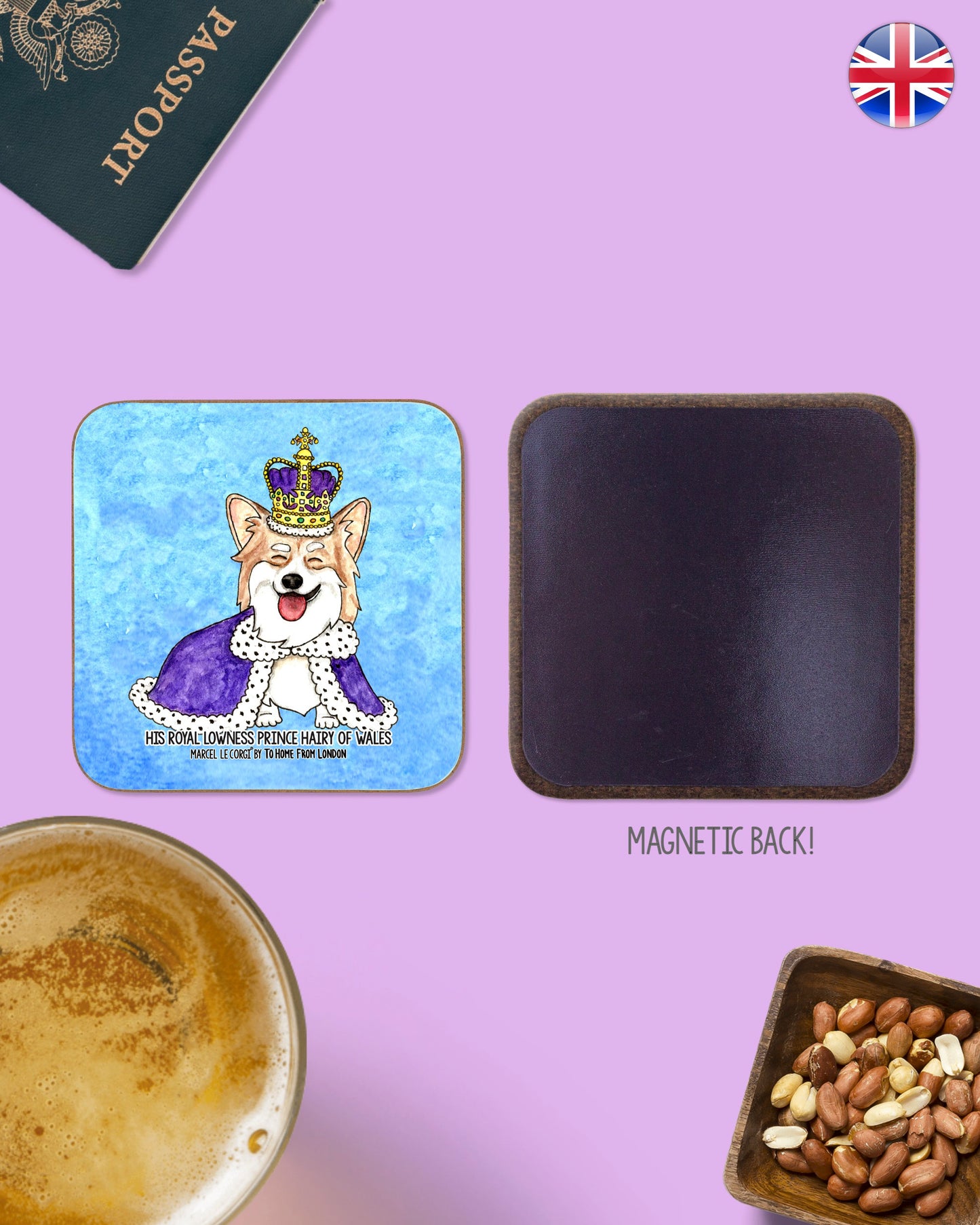 Le Corgi Coasters - To Home From London