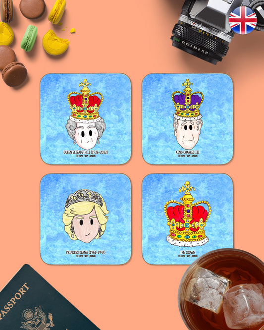 British Royals Coasters - To Home From London