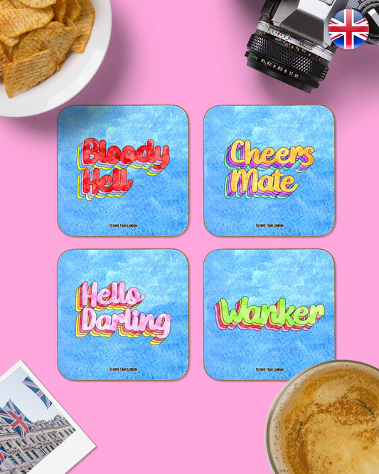 British Slangs Coasters - To Home From London