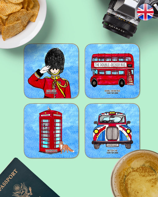 London Icons Coasters - To Home From London